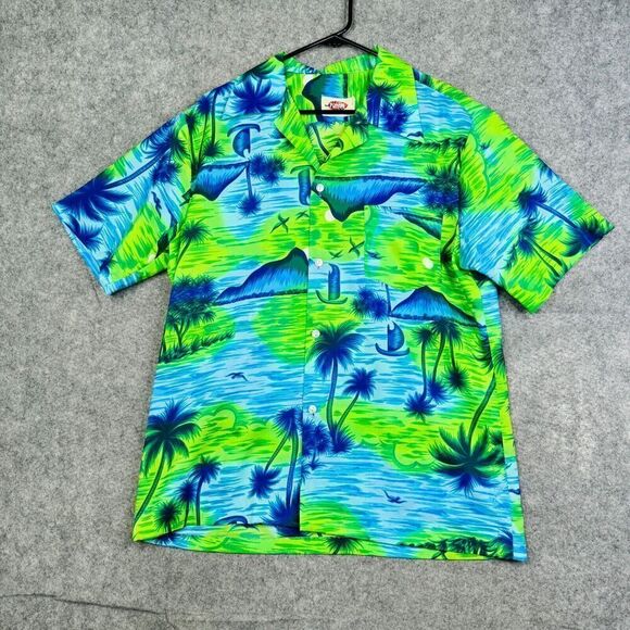 Vintage Pomare Hawaiian Shirt Mens 70's 80's Bright Floral - Picture 1 of 7
